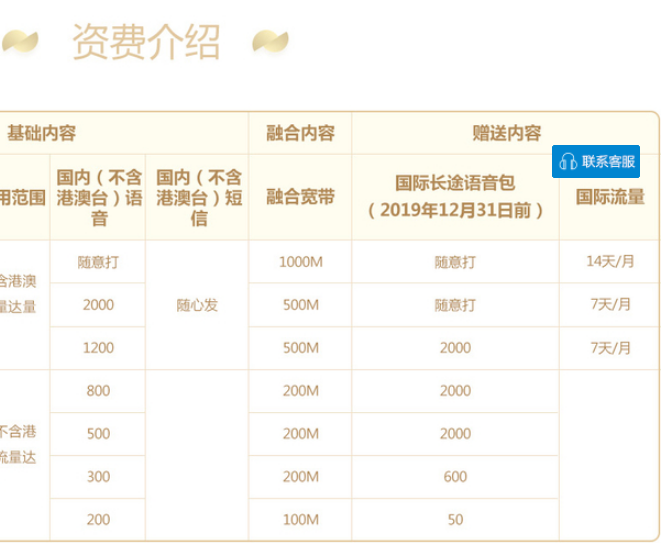 南京全球通系列套餐